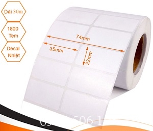 Giấy Decal Nhiệt 35x22x30m (2 Tem 1 Hàng) Giấy Decal Nhiệt 35x22x30m (2 Tem 1 Hàng)